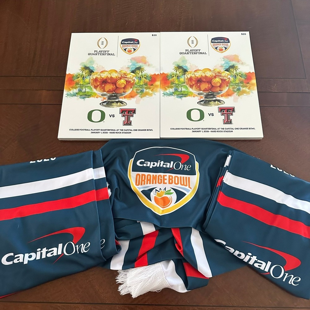 2024 Capital‎ One Orange Bowl Oregon vs Texas Tech Programs and Scarf Bundle